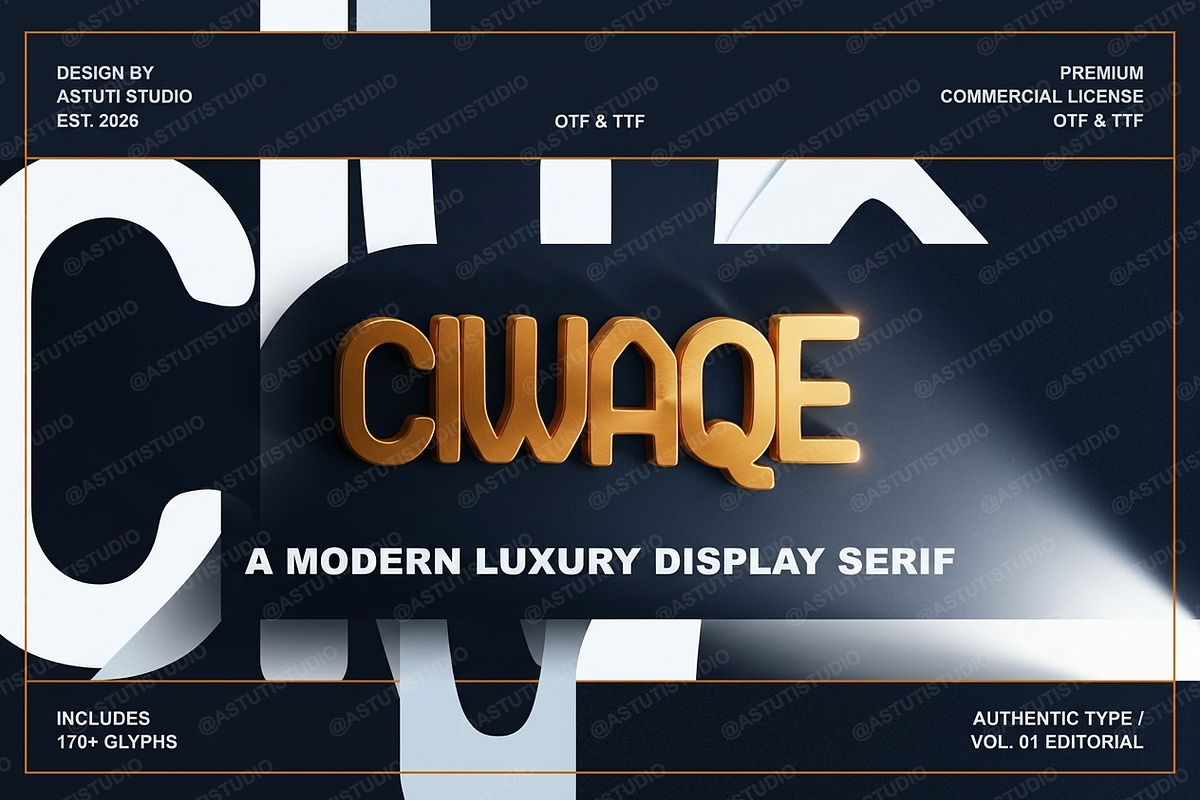 Ciwaqe - Elegant Serif Typeface, a Serif Font by Astuti Studio (Photo 2 of 25)