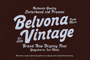 Belvona Vintage Display Font, a Serif Font by Letterhend Studio