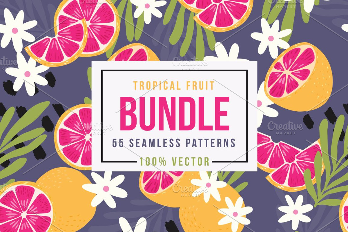 55 Tropical Fruit Seamless Patterns, a Pattern Graphic by Blue Lela Design (Photo 1 of 15)