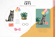 Curious Cats Feline Clipart, an Animal Illustration by Twigs and Twine (Thumbnail 9 of 11)