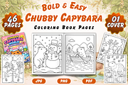Chubby Capybara Coloring Pages, an Animal Illustration by Neon Studio (Thumbnail 1 of 3)