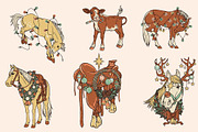 Festive West • Cowboy Christmas, an Illustration by Pony Gold Studio (Thumbnail 2 of 7)