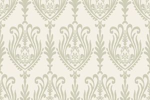 Beige Ikat Floral Damask Pattern