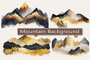 Watercolor Mountain Background