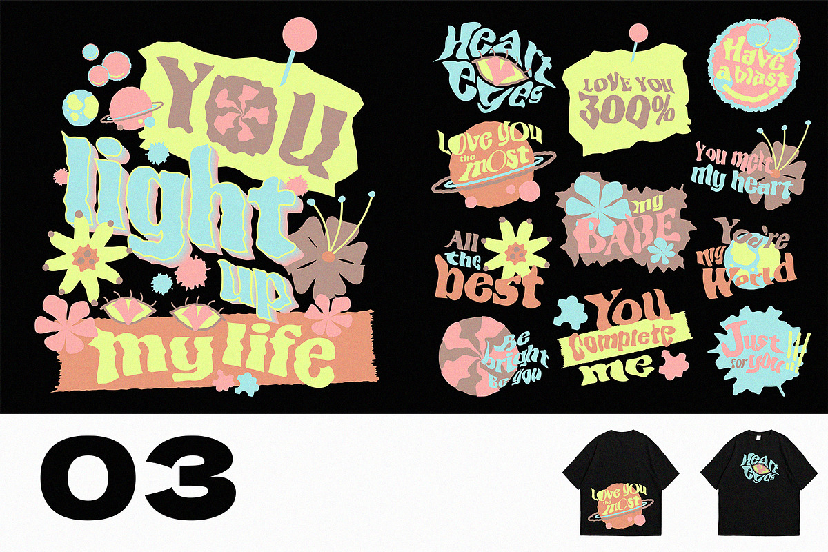 Love Typography Sticker Pack Vol.1, a Graphic by 159room.studio (Photo 4 of 6)