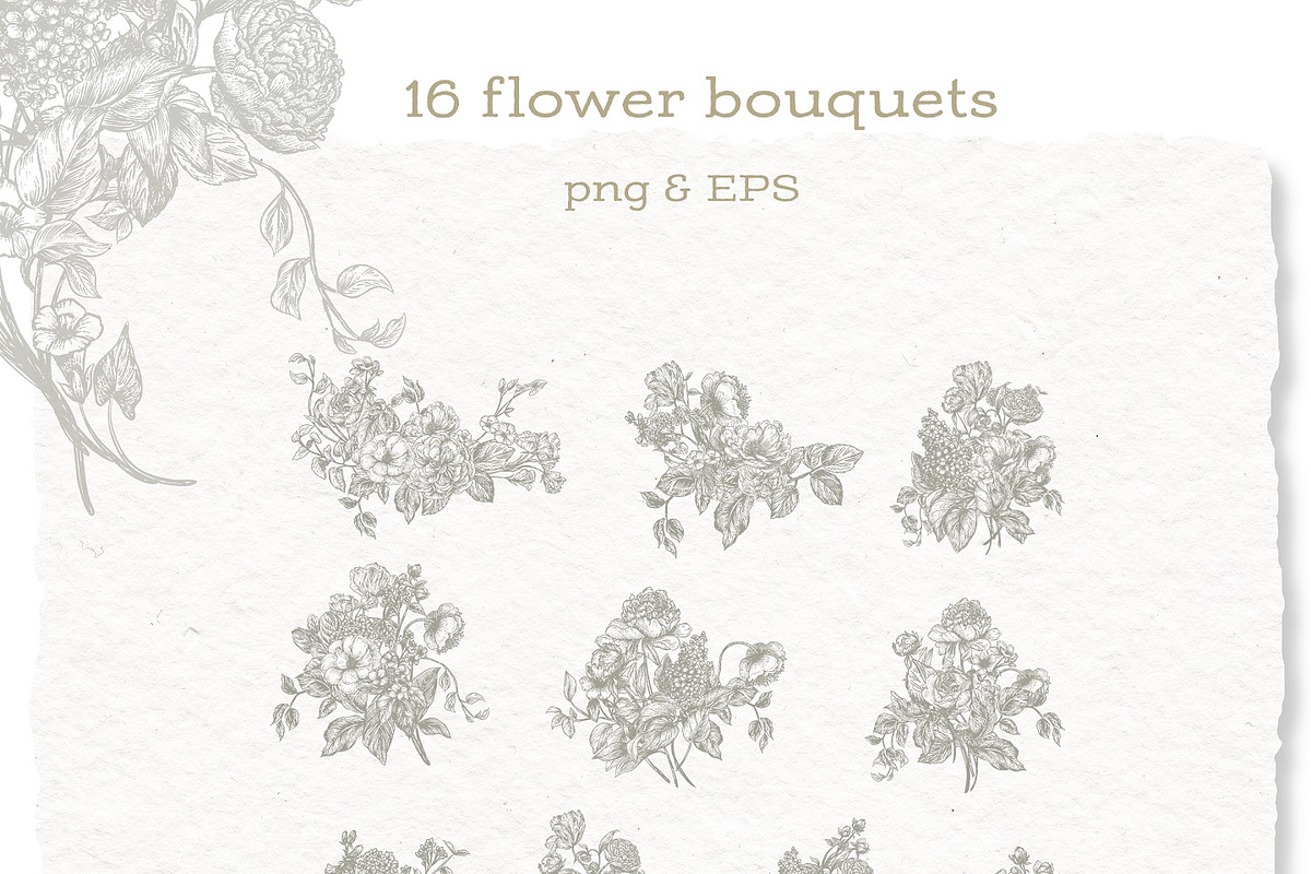 Vintage Botanical Floral - Clipart, a Decorative Illustration by BlumenSoul (Photo 2 of 10)
