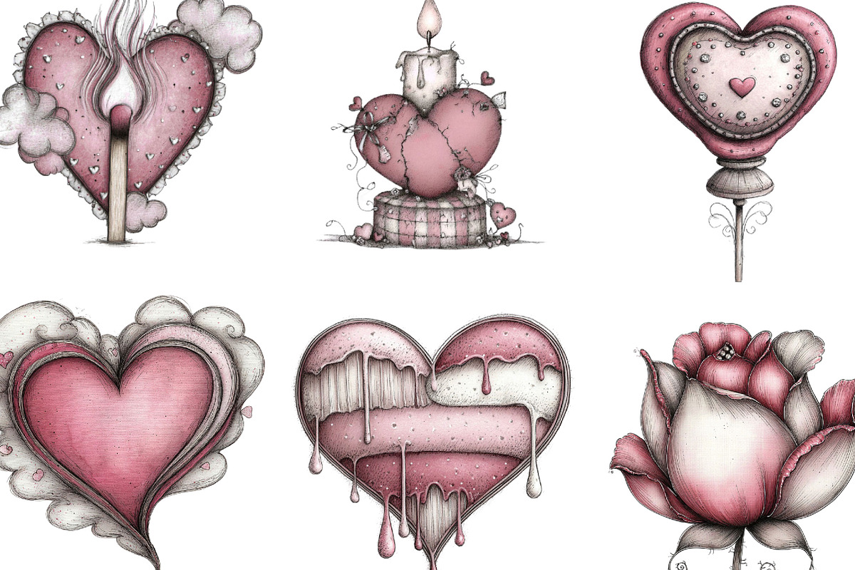 Moody Valentine Clipart, an Illustration by Designking (Photo 3 of 4)