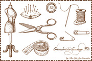 Grandma's Sewing Kit-Hand Drawn Icon, an Icon by alessandra_gonzalez (Thumbnail 3 of 4)