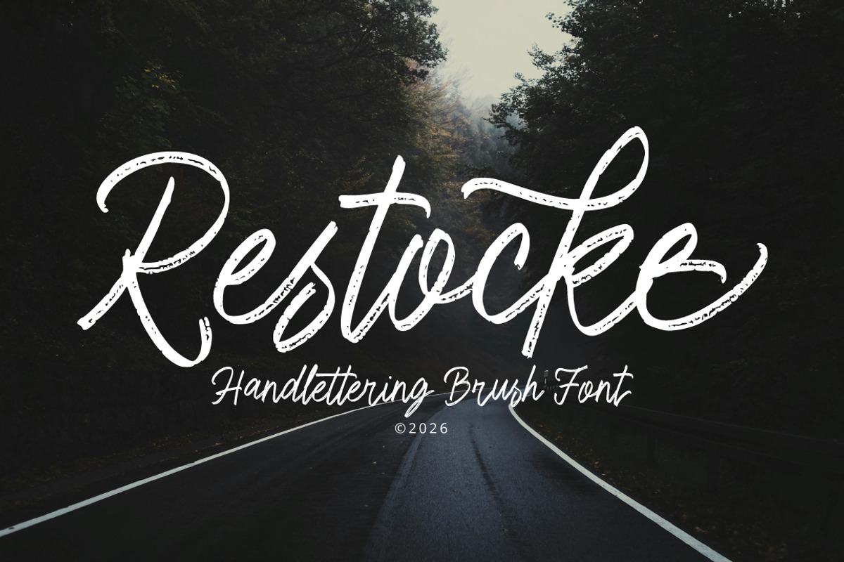 Restocke - Logotype Font, a Handwritten Font by executypeStudio (Photo 1 of 14)