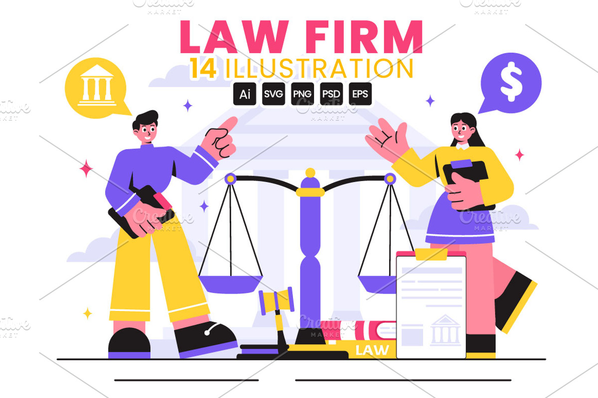 14 Law Firm Services Illustration, a Finance Illustration by denayunebgt (Photo 1 of 5)