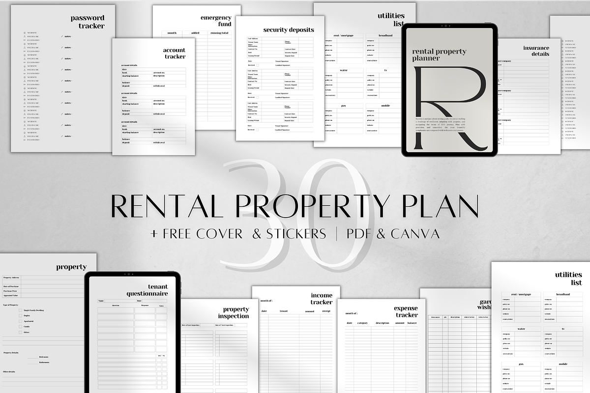 Rental Property Planner Printable, a Stationery Template by BRANDcontent (Photo 1 of 6)