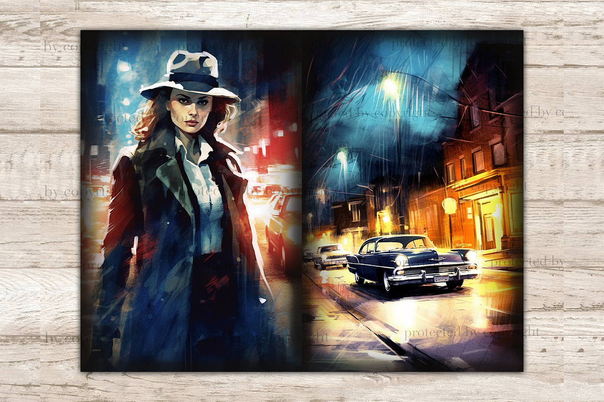 Noire Detective Junk Journal Paper, a Person Illustration by GlamArtZhanna (Photo 5 of 9)