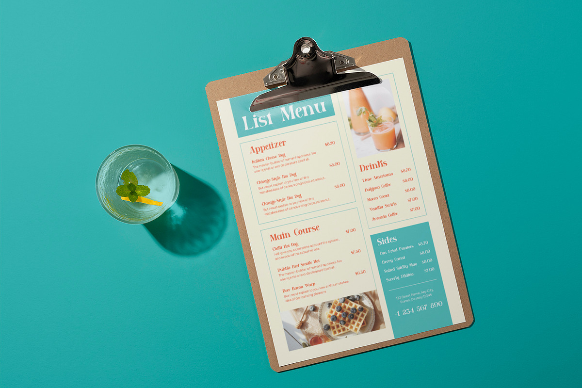 Creative Retro Restaurant Menu, a Stationery Template by Neermana (Photo 2 of 4)
