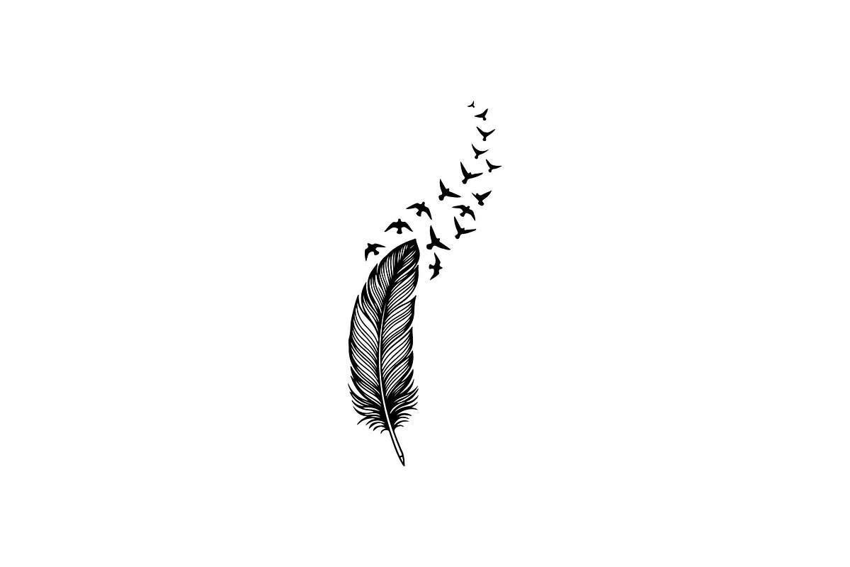 Boho Feather Silhouette Vector, an Object Graphic by jahid234 (Photo 30 of 51)