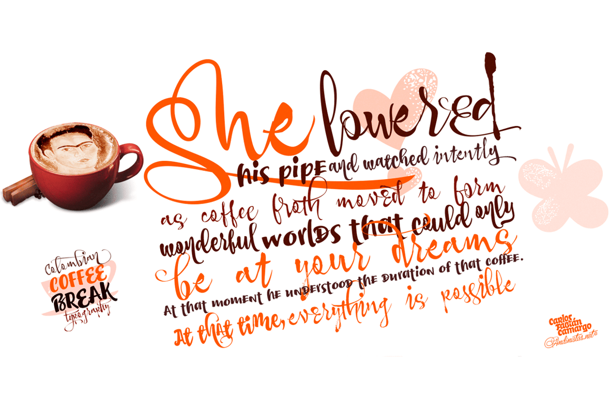 CoffeeBreak Type Family / 8 Fonts, a Script Font by Andinistas Fonts (Photo 5 of 11)