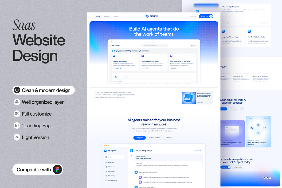 Saas Landing Page, an UI Kit Template by sajon.co