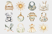 Watercolor Hanging Clothes Baby Clip, a Seasonal Illustration by Design Market (Thumbnail 4 of 5)