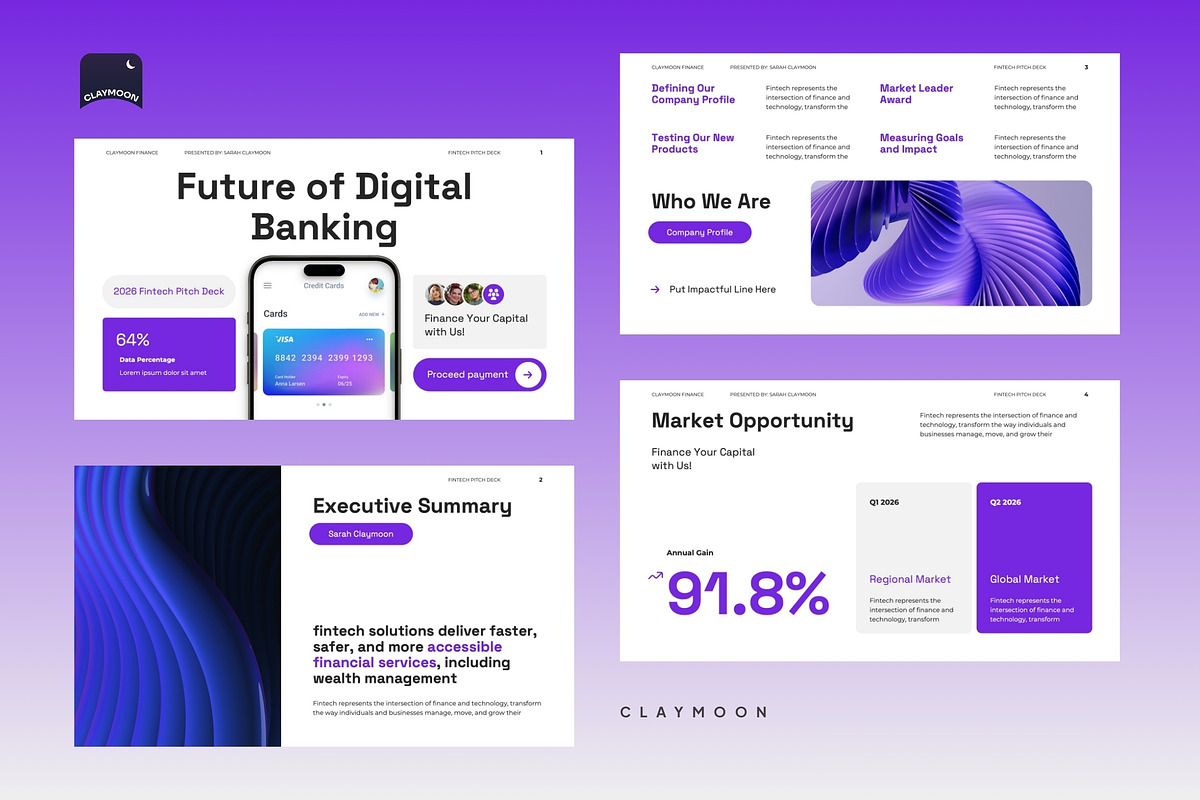 Modern Digital Banking Pitch Deck, a Presentation Template by Claymoon Lab (Photo 6 of 7)