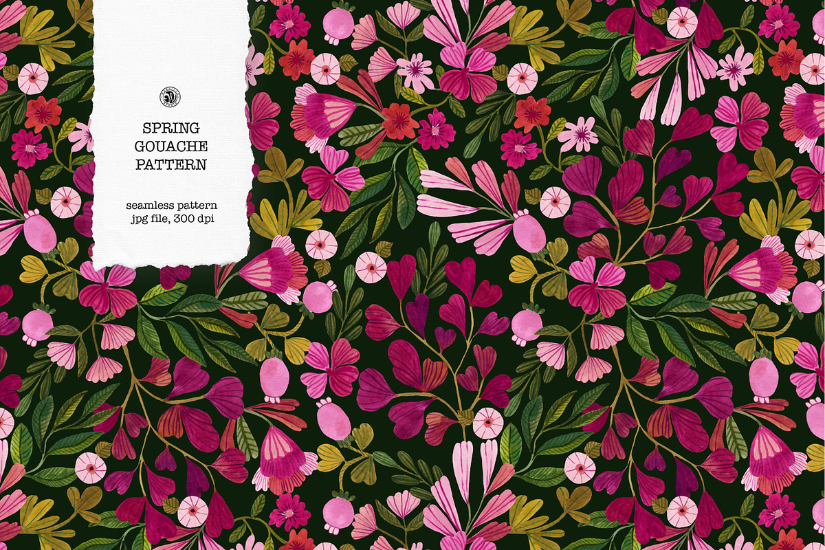 Spring Gouache Pattern, a Pattern Graphic by Webvilla Studio (Photo 1 of 7)