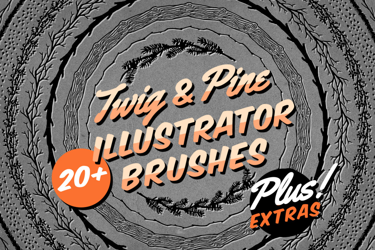 Twig & Pine Illustrator Brushes, a Brush Add-On by MarkieAnn Creative (Photo 1 of 5)
