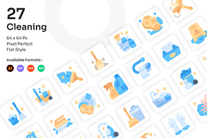 Cleaning Icons Set - Flat, an Icon by Kmg Design