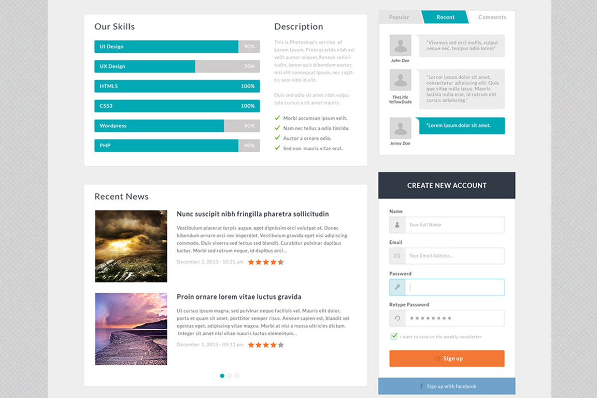 Creativio Flat UI Kit, an UI Kit Template by DesignThor (Photo 3 of 4)