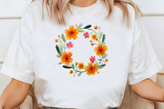 Watercolor folk art floral wreath, an Illustration by Designworld (Thumbnail 6 of 8)