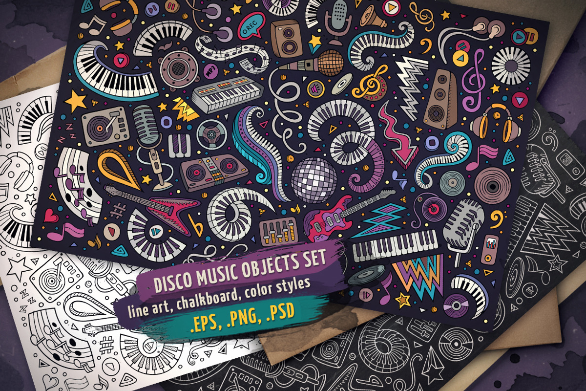 Disco Music Objects & Elements Set, an Object Graphic by BALABOLKA (Photo 1 of 4)