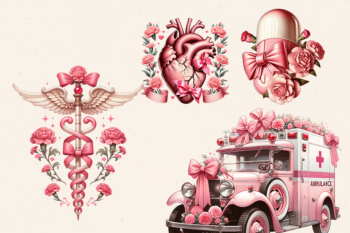 COQUETTE MEDICAL CLIPART PACK, an Object Illustration by Daring Digies (Photo 4 of 9)