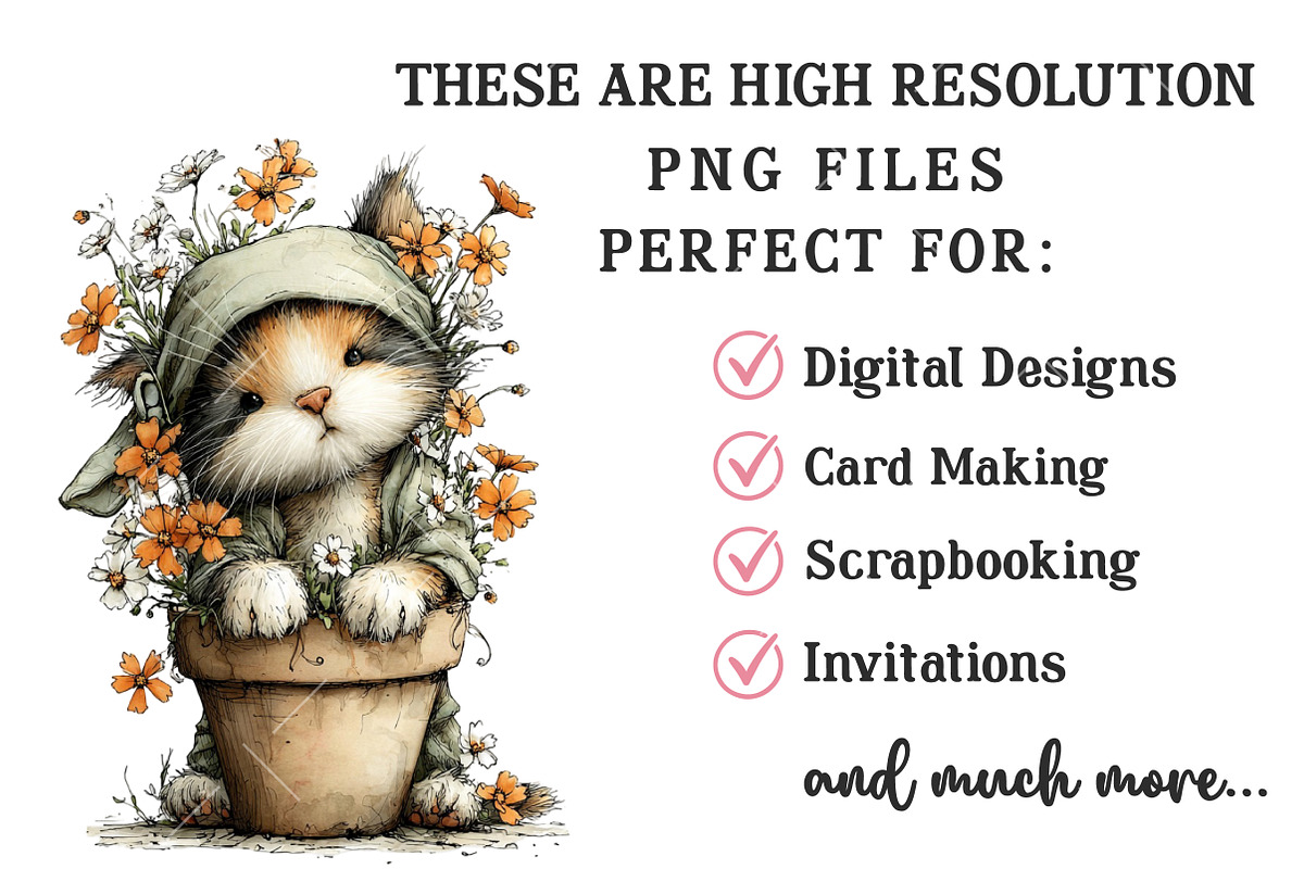 Whimsical Easter Cat Clipart, an Illustration by OK Design (Photo 4 of 6)
