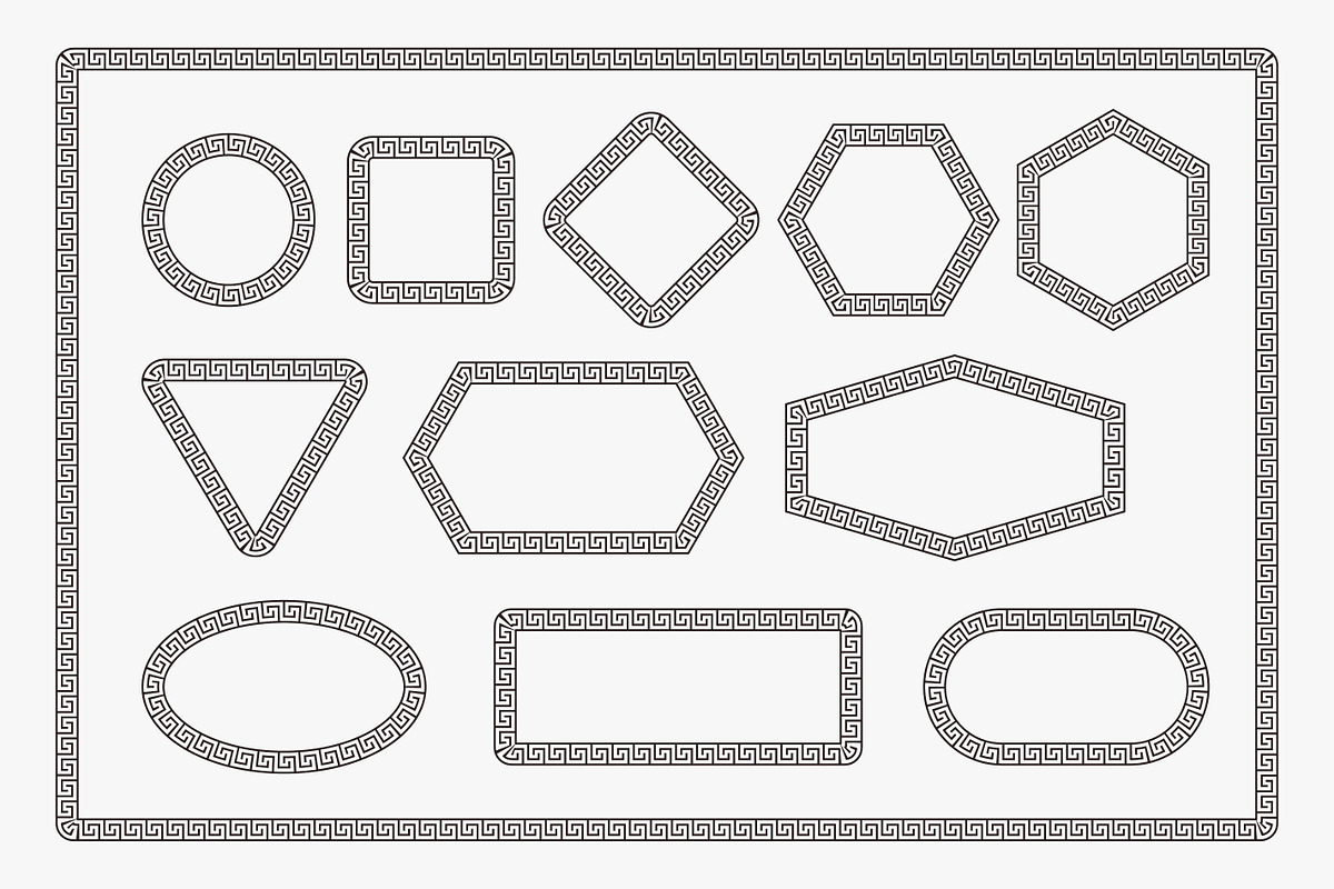 Set of Greek theme frame vector, an Object Graphic by DOMHOUZE