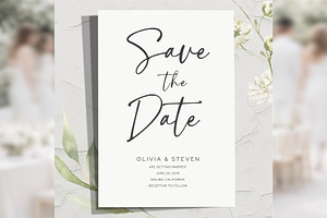 Modern Script Save the Date bd007, an Invitation Template by TyphoonStudio