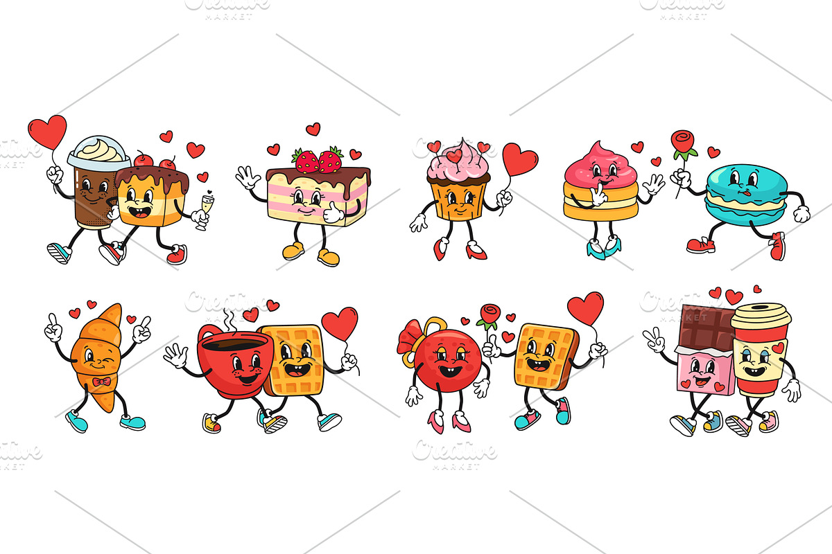 Valentines day dessert characters, an Object Illustration by winwin.art