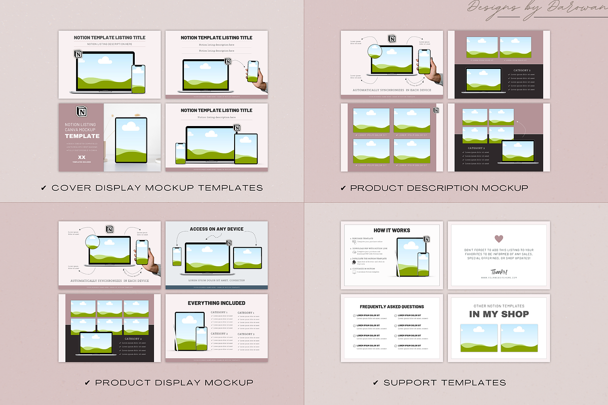 Digital Product Mockup -Notion Canva, a Merchandise Mockup by Designs by Darowan (Photo 7 of 10)