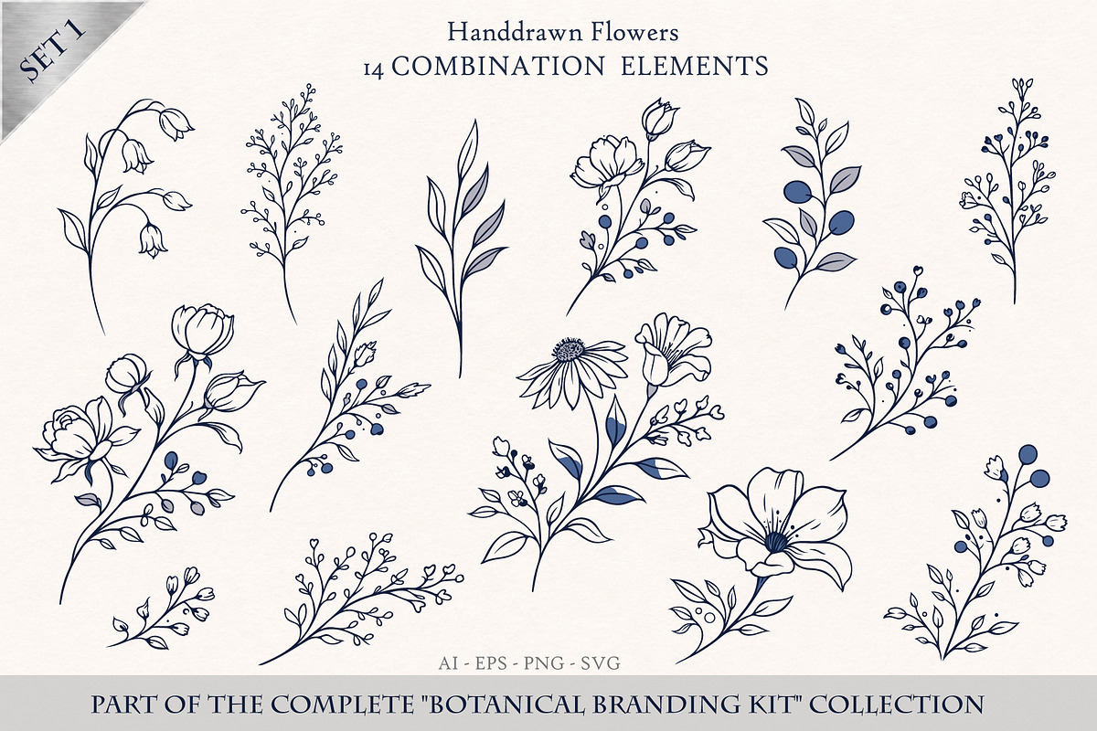 Handdrawn Flowers - Botanical Design, an Object Graphic by Christine Krahl (Photo 1 of 5)