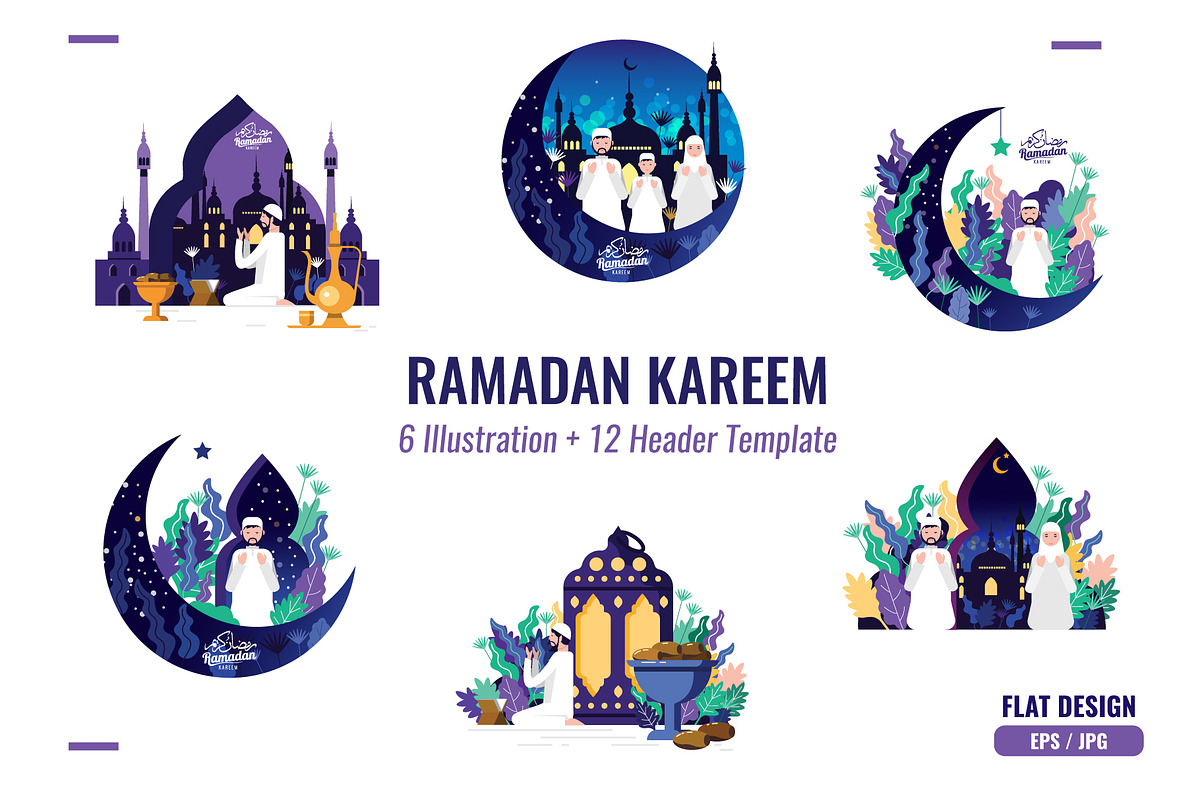 Ramadan Illustration and Web Header, a Templates & Theme by Foxyard studio (Photo 1 of 5)