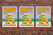 Retro Summer Party Flyer Set, a Flyer Template by Aiyari Graphic (Thumbnail 3 of 3)