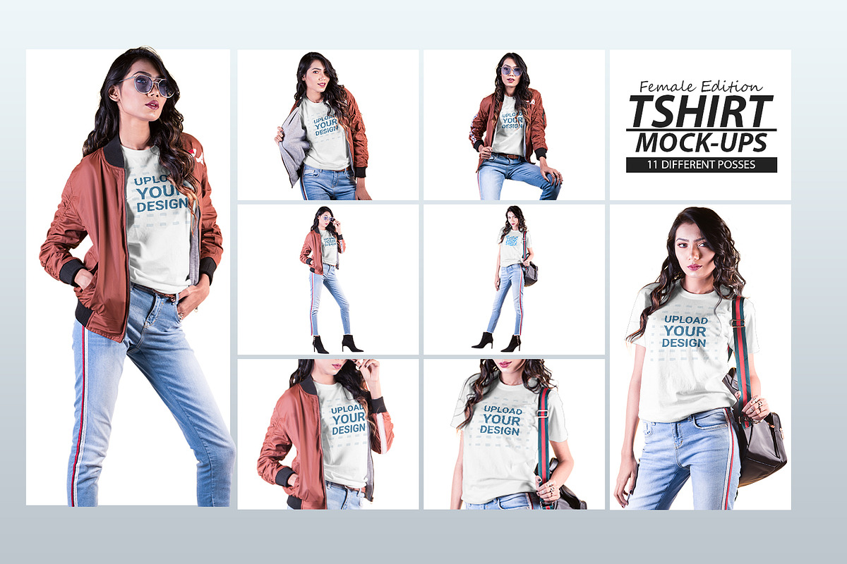 Female t-shirt Mockup-V-2-007, a Shirt Mockup by designvillage (Photo 6 of 6)