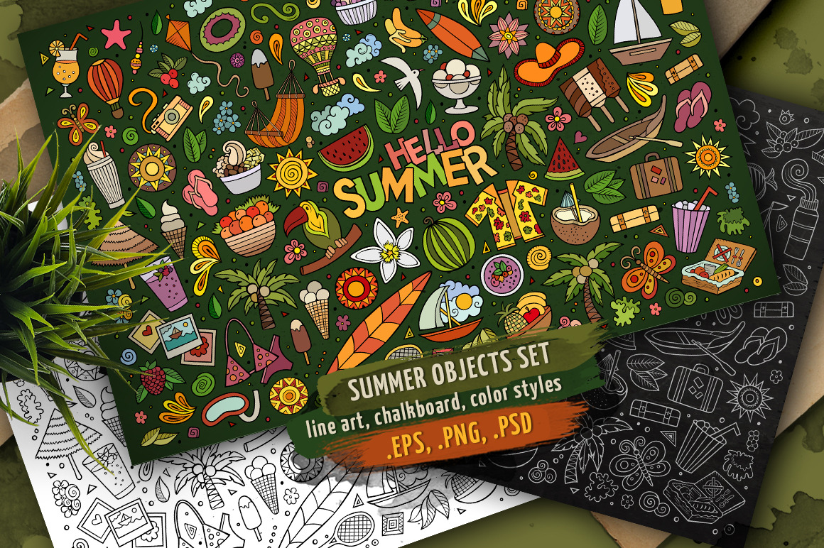 Summer Objects & Symbols Set, an Object Graphic by BALABOLKA