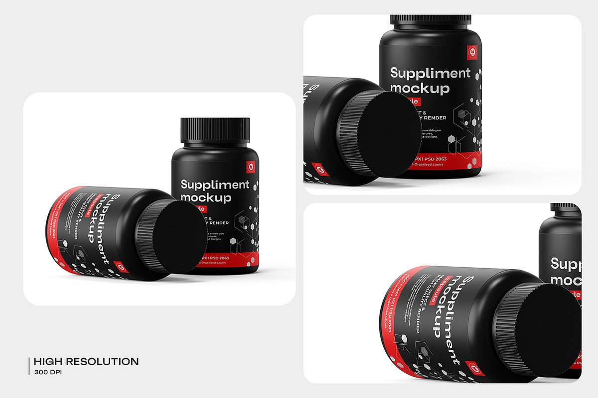 Medical Supplement Bottle Mockup, a Packaging Mockup by Ram Studio LLC (Photo 8 of 15)