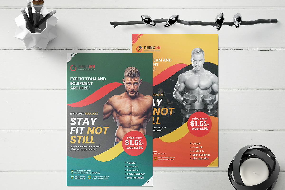 Fitness Trainer Flyer Template, a Flyer Template by Creativpixl (Photo 6 of 7)