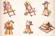 Summer Yellow Gingham Clipart, an Illustration by Digital Artistic99 (Thumbnail 3 of 10)