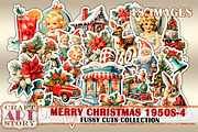 Merry Christmas Fussy-4 Cuts, a Decorative Illustration by CraftArtStory (Thumbnail 1 of 6)