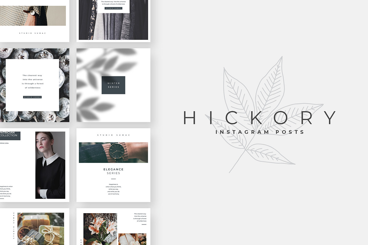 Hickory Instagram Post Templates, a Social Media Template by Studio Sumac (Photo 1 of 5)