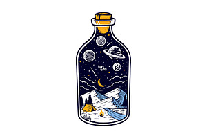 Mountain At Night In A Bottle