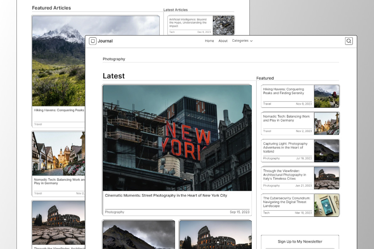 Journal - Blog Framer Template, a Landing Page Template by THdesign (Photo 2 of 4)