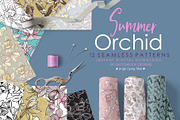 Summer Orchids Seamless Patterns, a Pattern Graphic by Sketchbook Designs (Thumbnail 5 of 9)