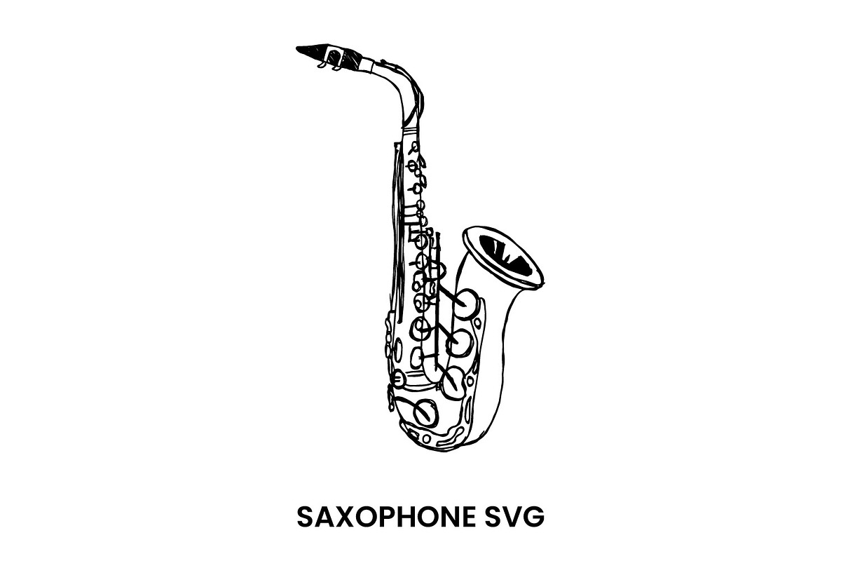 Saxophone Sketch SVG, a Graphic by PinkHouseCollection (Photo 1 of 3)
