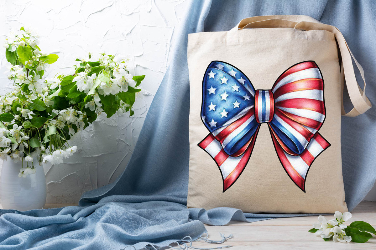4th of July Patriotic Bow Clipart Bu, an Illustration by SVGArt (Photo 9 of 9)