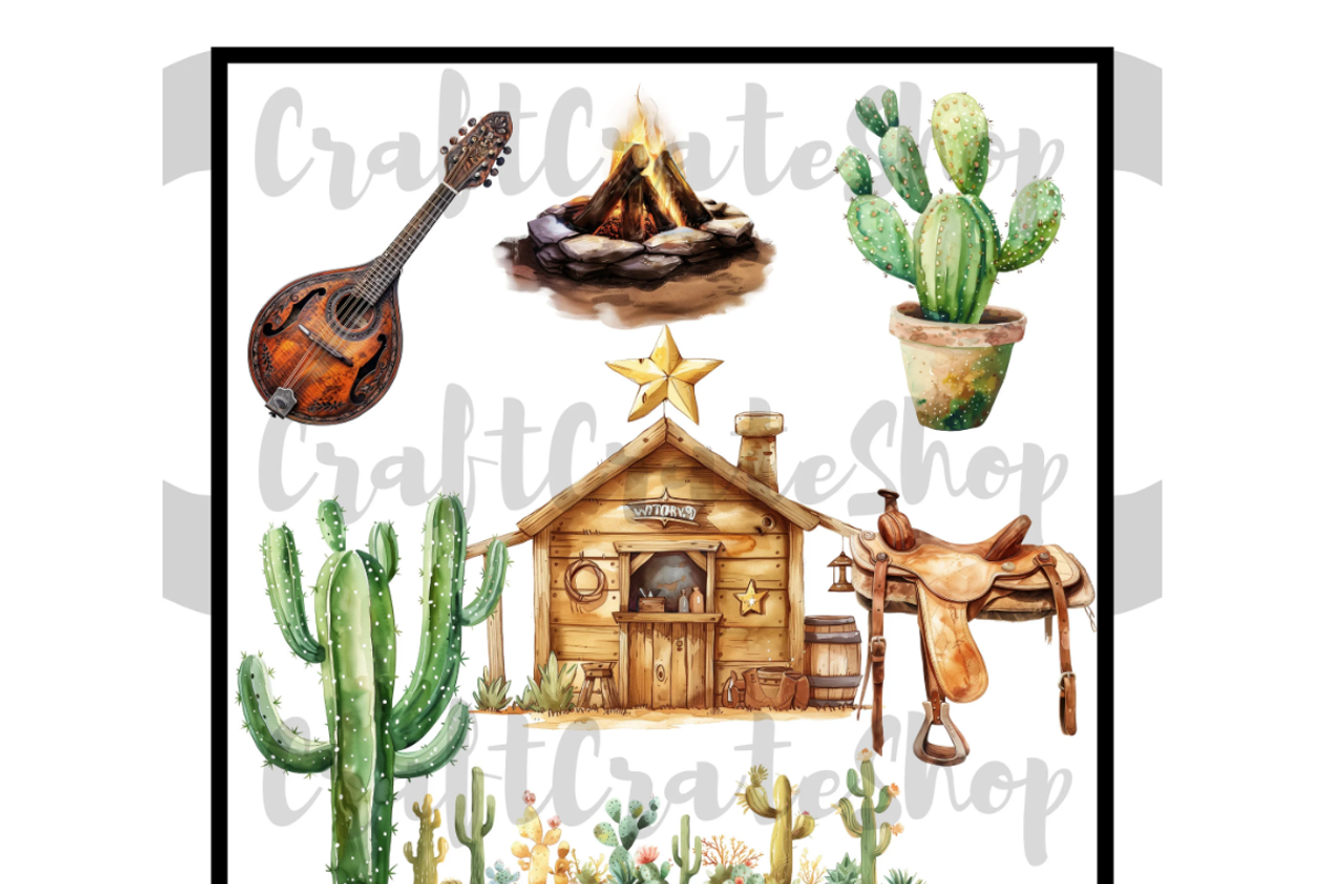 Watercolor Cute Cowboy Clipart, an Illustration by CraftCrateShop (Photo 2 of 8)